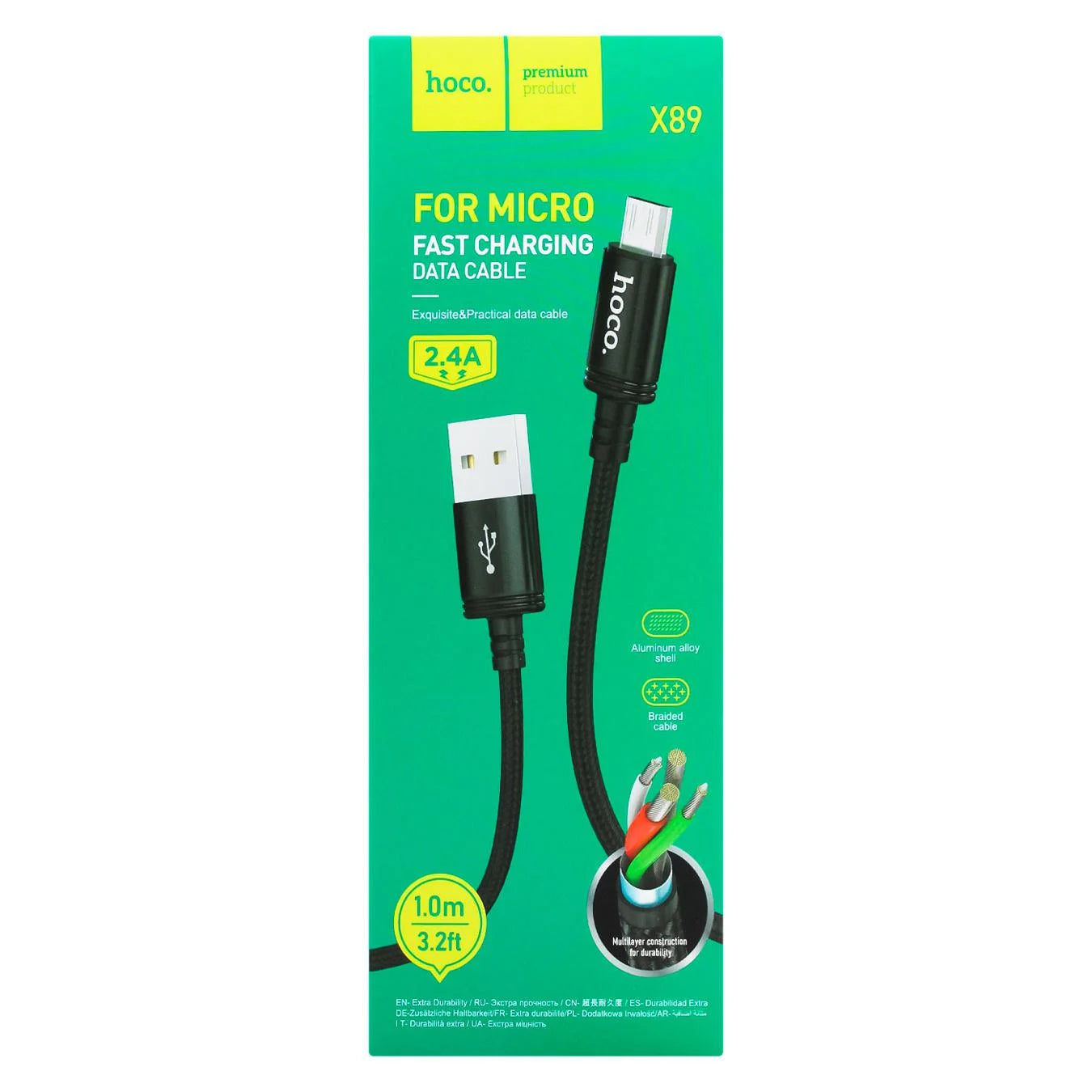 HOCO Fast Charging Data Cable For Micro 1.0m