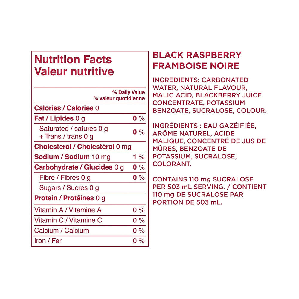 Sparkling Ice Black Raspberry Flavoured Sparkling Water with Zero Sugar and Zero Calories. (12 Pack)