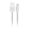 HyperGear 4 ft. (120cm) USB-A to USB-C Braided Charge and Sync Cable - White