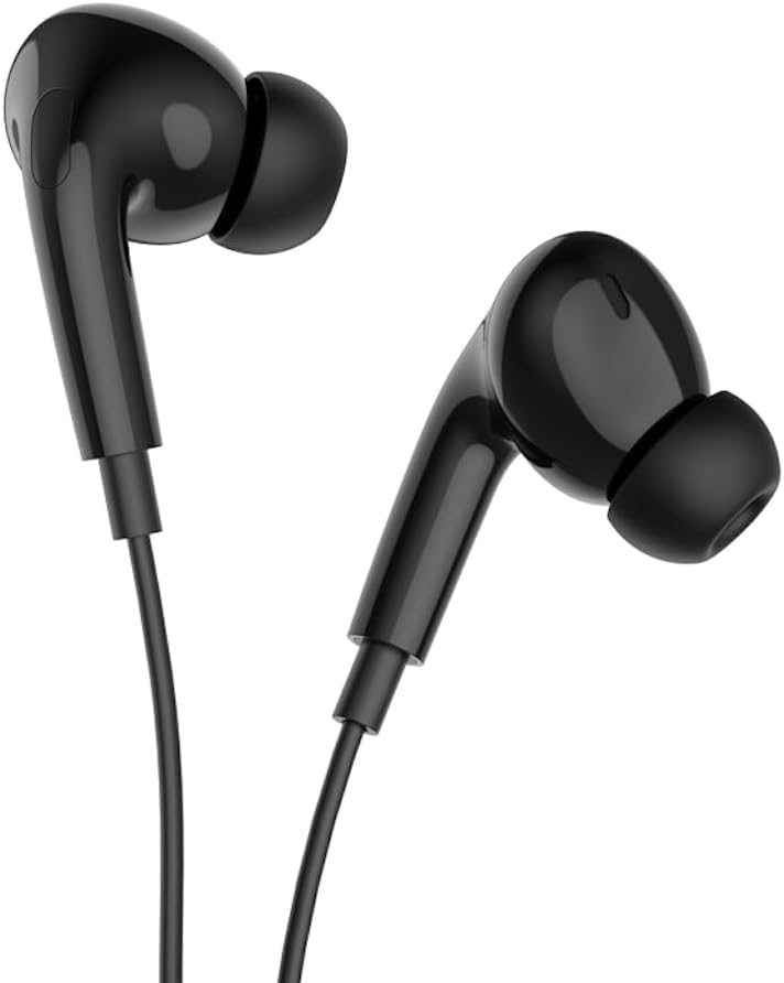 Hoco M101 Pro - Crystal Sound Wire-Controlled Digital Earphones With Microphone, Plug: Type-C, Cable Length: 1.2m, Compatible With Huawei Xiaomi OnePlus iPad Pro/iPad Air With Type-C - Black, Wired