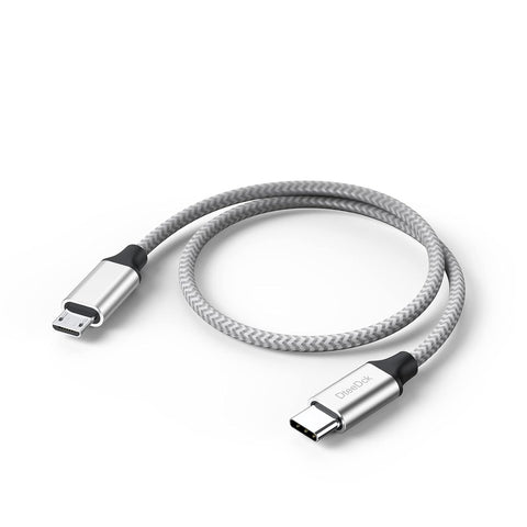 USB C to Micro USB Cable 1ft, 16W Charging & 480Mbps Data Transfer USBC Type C to MicroUSB Cord Braided Male to Male USB-C 2.0 30.5cm for Old Android Phone Kindle PS4 Xbox One and More