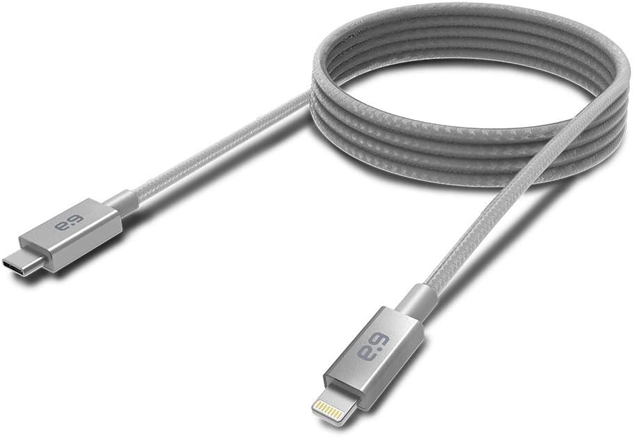PureGear USB C to Lightning Cable, Braided Apple MFi Certified Charging Data Sync Cable Support Power Delivery and Type C Chargers for iPhone 14,14ProMax,13,13Pro,12,SE,iPad, Metallic Space Gray(4 FT)