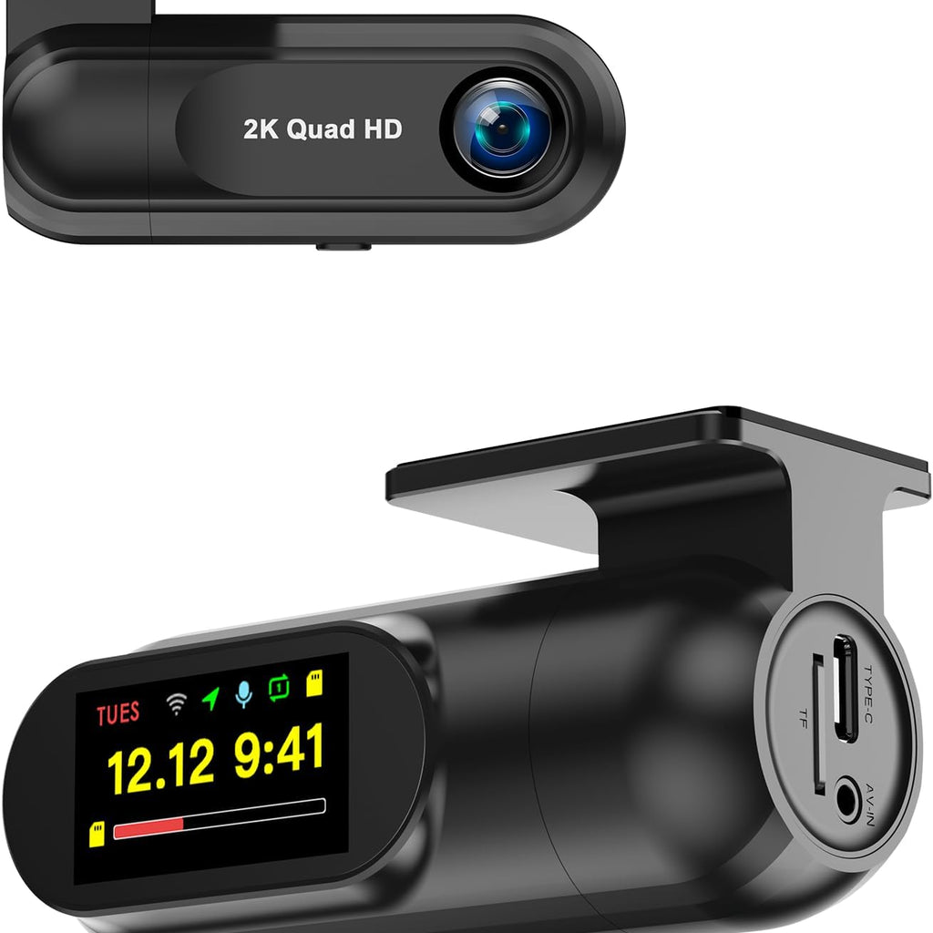 Dash Cam Front with 32G SD Card, CHORTAU 2K FHD Car Driving Recorder 1.47'' IPS Screen 170°Wide Angle Camera for Cars with APP, Night Vision,24H Parking Mode, Loop Recording, Motion Detection