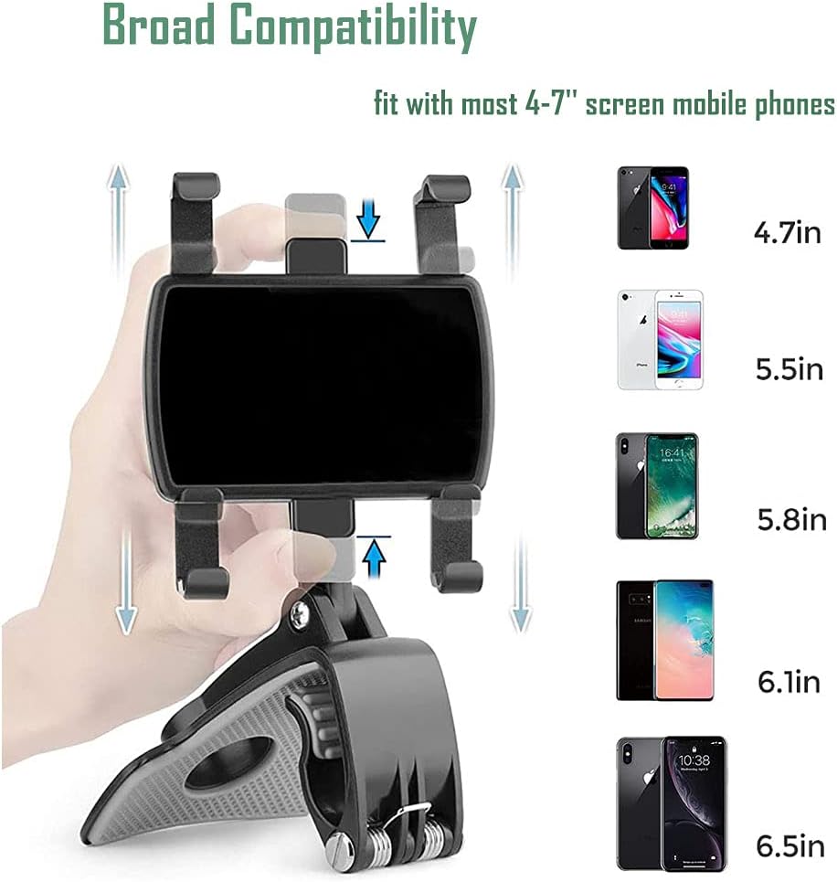 YAOKEEP Universal Car Phone Holder Mount,360 Degrees Rotation Dashboard Phone Holder [Upgrade Clip Never Fall],car Phone Mount for iPhone,Samsung,Google,Nokia,and 4 to 7" Smartphones