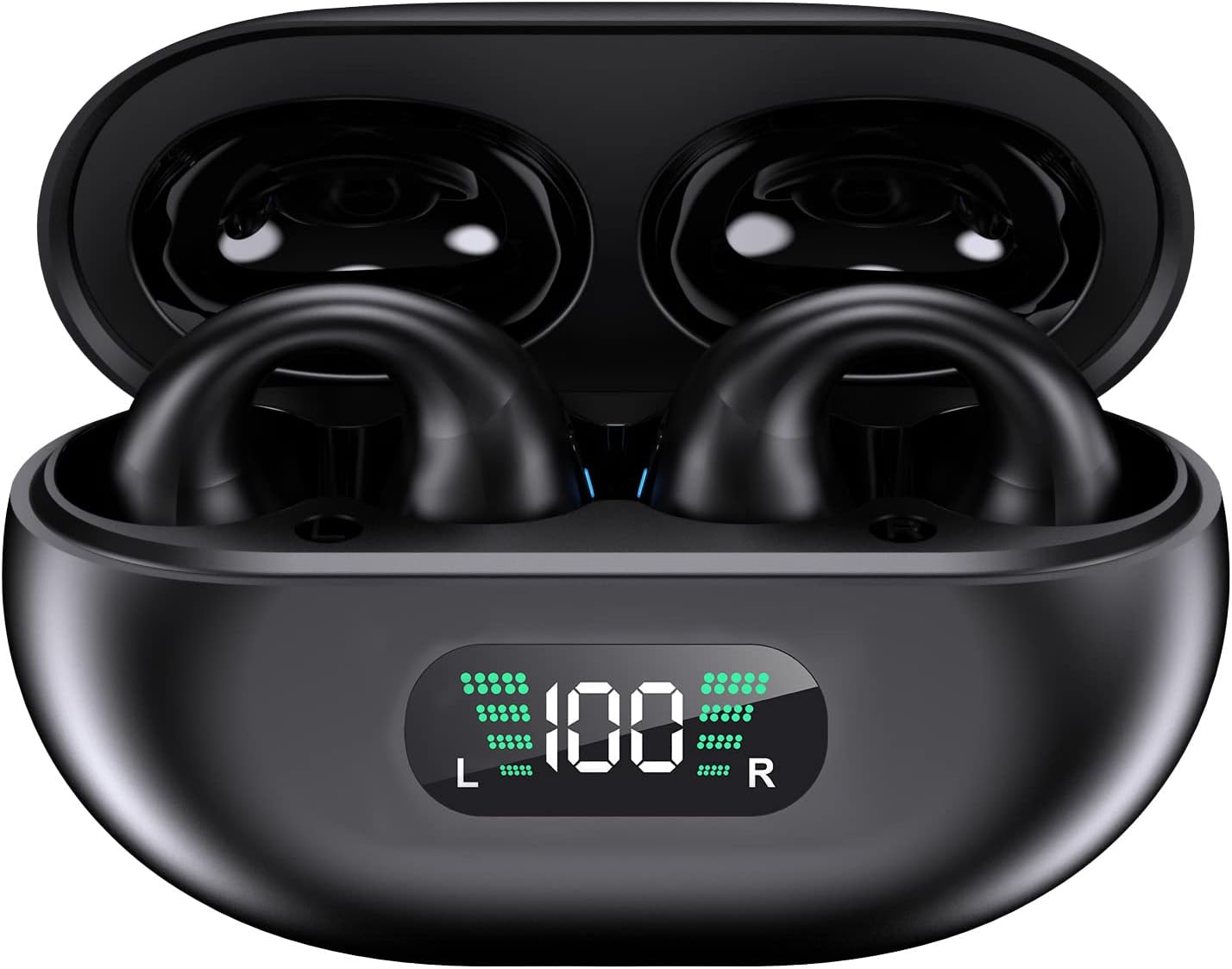 YYK-Q80 Wireless Earbuds Headphones with Earhooks Built-in 350mAh Battery Clip-on Earphone BT5.3 Headset with HiFi Stereo,BT headset