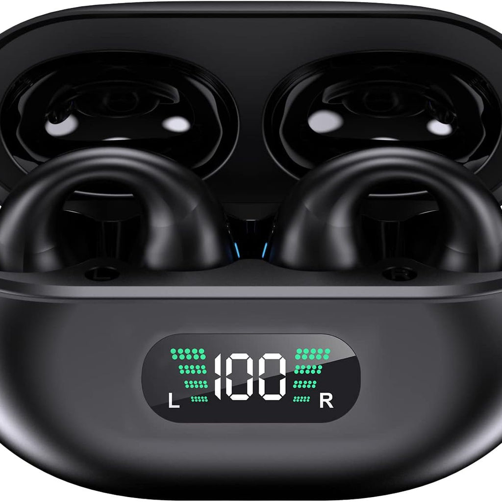 YYK-Q80 Wireless Earbuds Headphones with Earhooks Built-in 350mAh Battery Clip-on Earphone BT5.3 Headset with HiFi Stereo,BT headset