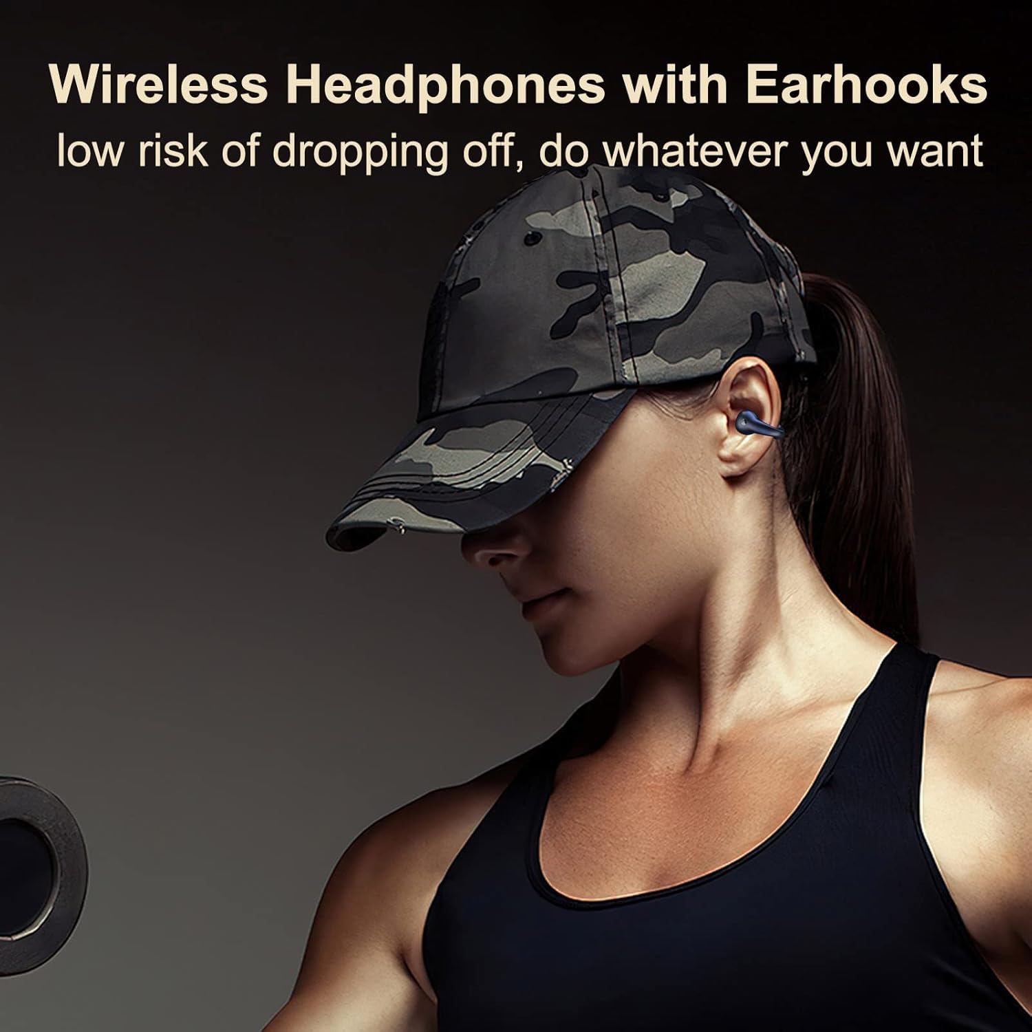 YYK-Q80 Wireless Earbuds Headphones with Earhooks Built-in 350mAh Battery Clip-on Earphone BT5.3 Headset with HiFi Stereo,BT headset