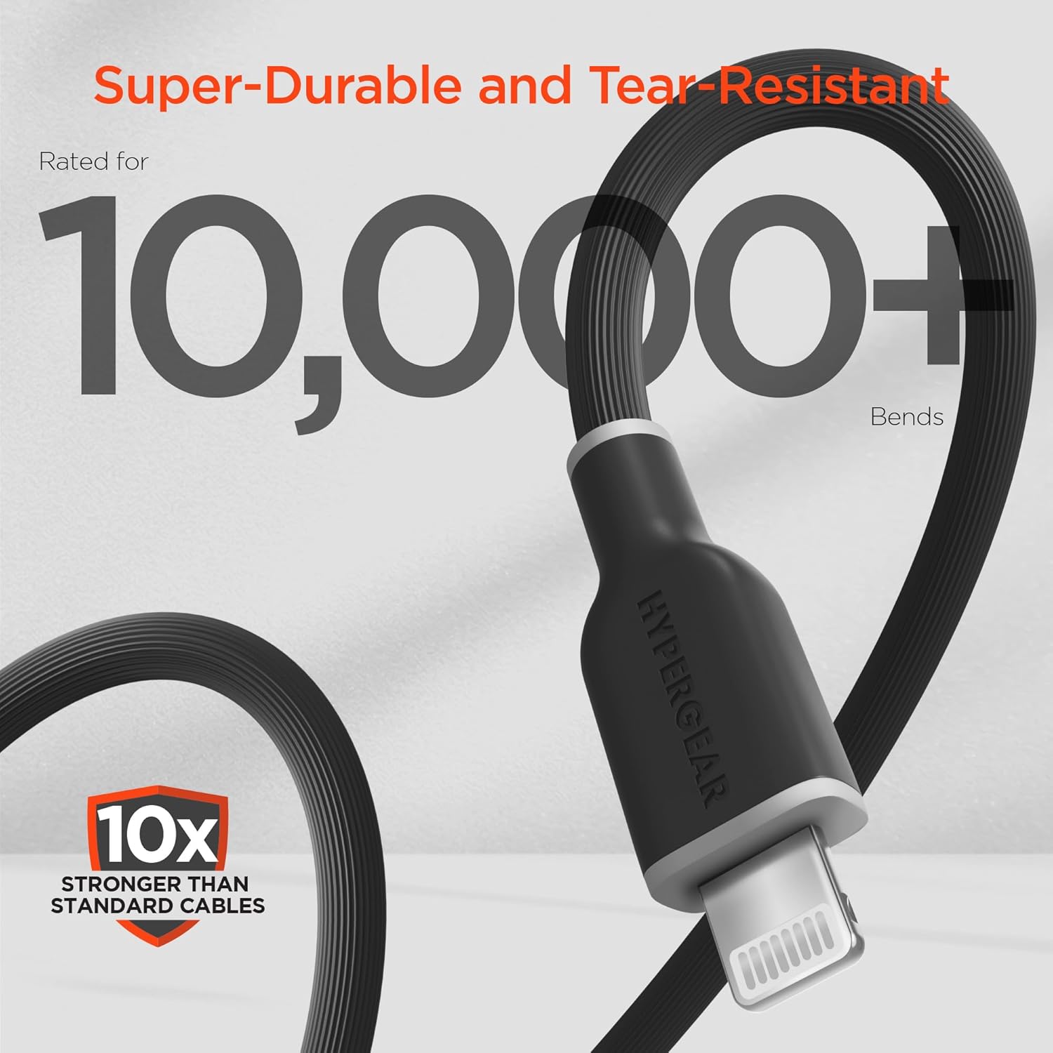 HyperGear iPhone USB-C to Lightning Charging Cable 10ft - MFi Certified 35W PD Fast Charger Cord for iPhones iPads & More [Durable for Daily Use & Travel] (Black)