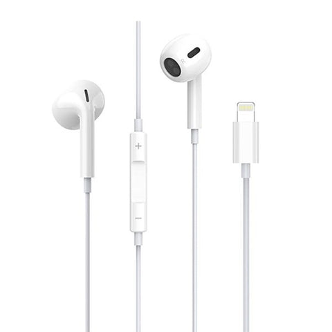 Jellico X14 Wired Lightning Plug Hi-Fi Stereo In-Ear W/Mic+ Volume eraphone_White