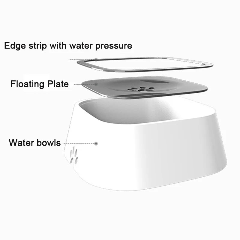 Anti-Spill Dog Water Bowl – Floating No-Wet Mouth Cat & Dog Drinking Bowl – Non-Slip, Splash-Proof Pet Water Dispenser – Plastic Slow Water Feeder for Small & Large Dogs