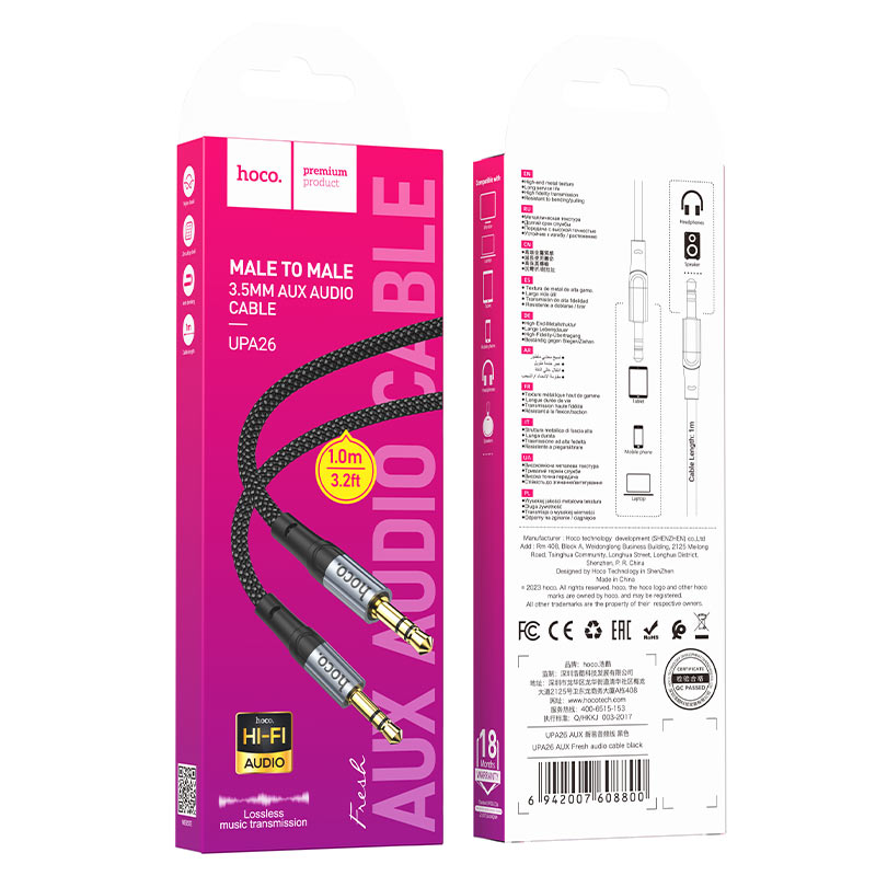 Cable 3.5mm to 3.5mm “UPA26 Fresh” audio AUX
