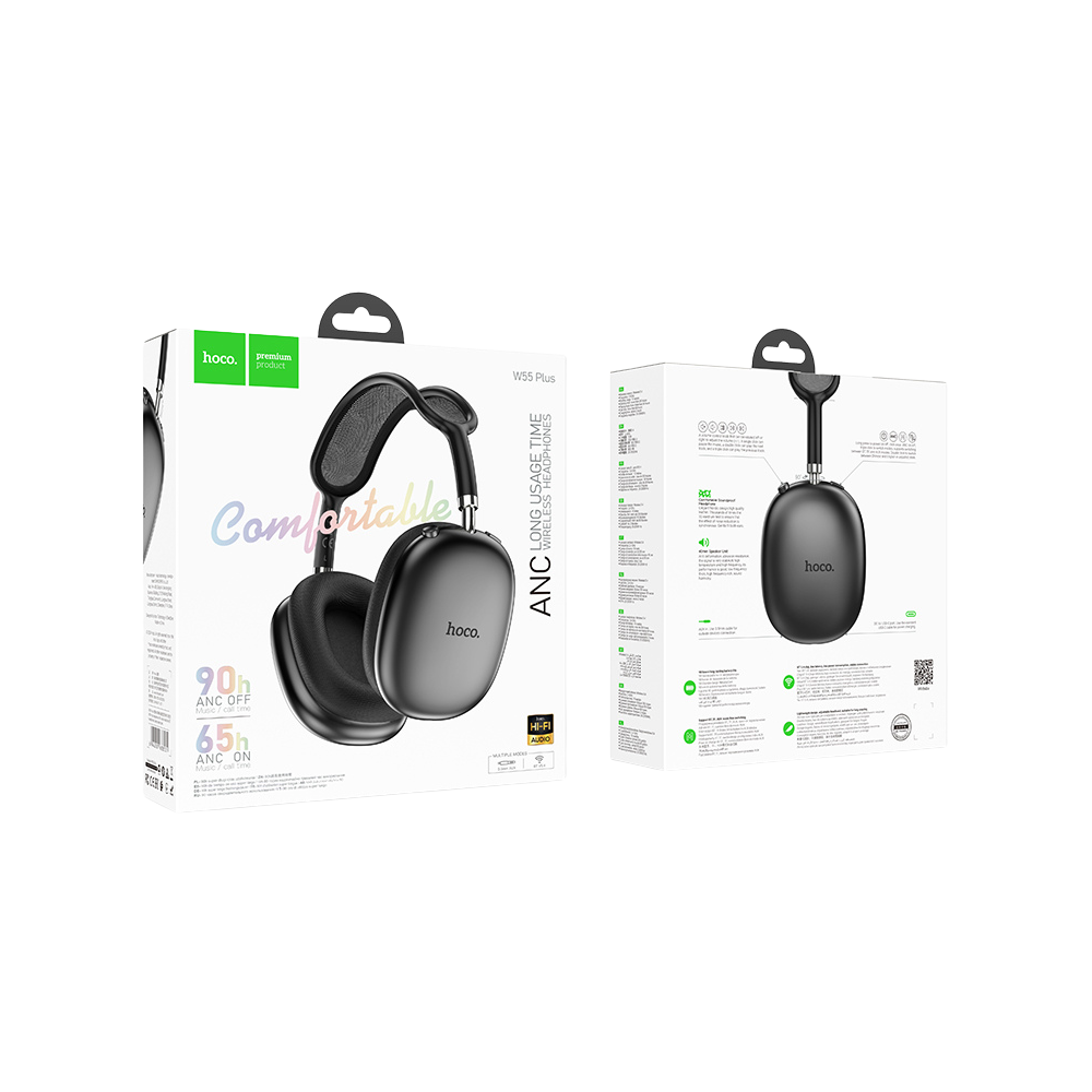 Hoco W55 Plus Active Noise Cancelling Bluetooth Headphones ANC 90Hrs