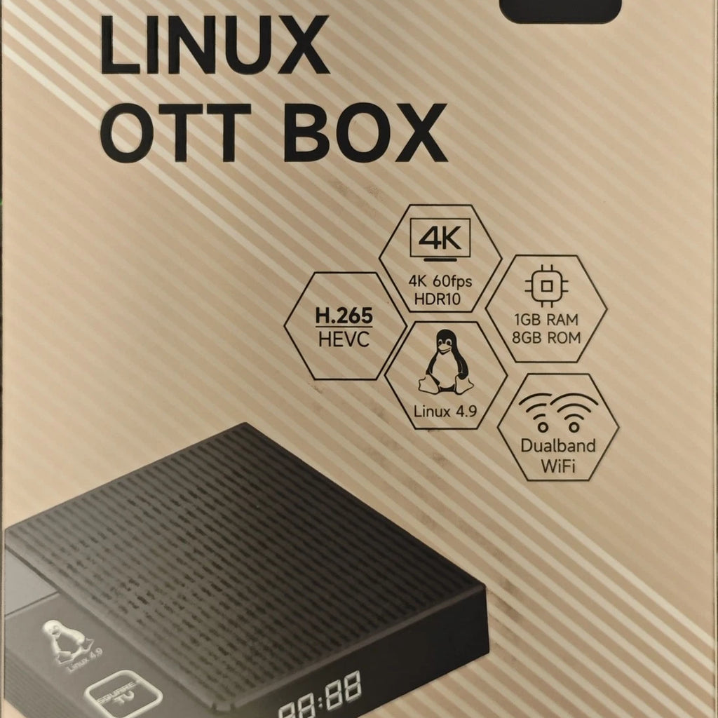 SQUARE+ LINUX OS TV Set-Top Box - 4K HDR Streaming smart 2.4/5G Duo Band WiFi