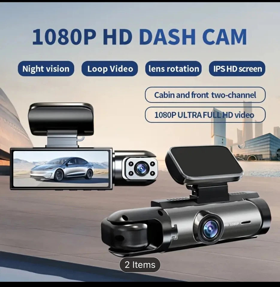 Vavupo Dual Dash Cam, 1080P HD with IR Night Vision