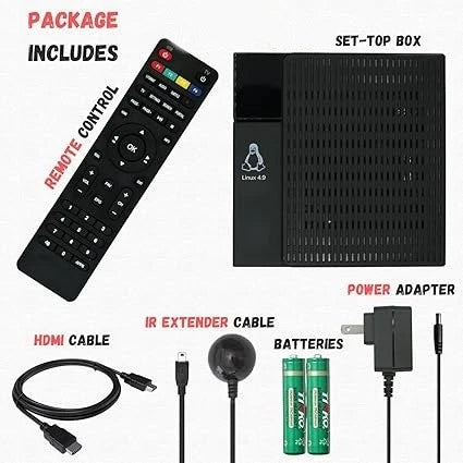 SQUARE+ LINUX OS TV Set-Top Box - 4K HDR Streaming smart 2.4/5G Duo Band WiFi
