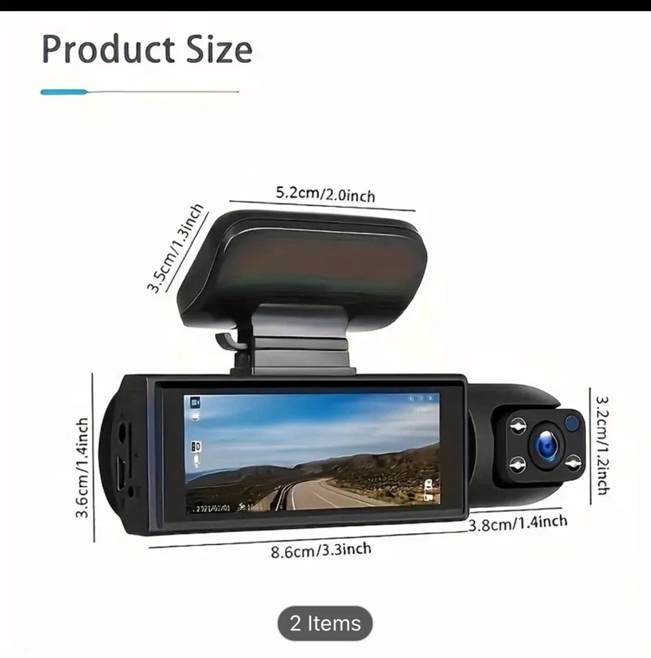 Vavupo Dual Dash Cam, 1080P HD with IR Night Vision