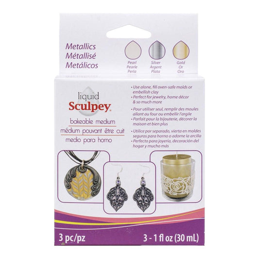 SCULPEY LIQUID BAKEABLE MEDIUM MULTI-PACK - METALLICS